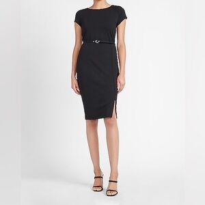 Express Belted Sheath Black Dress Size 4
